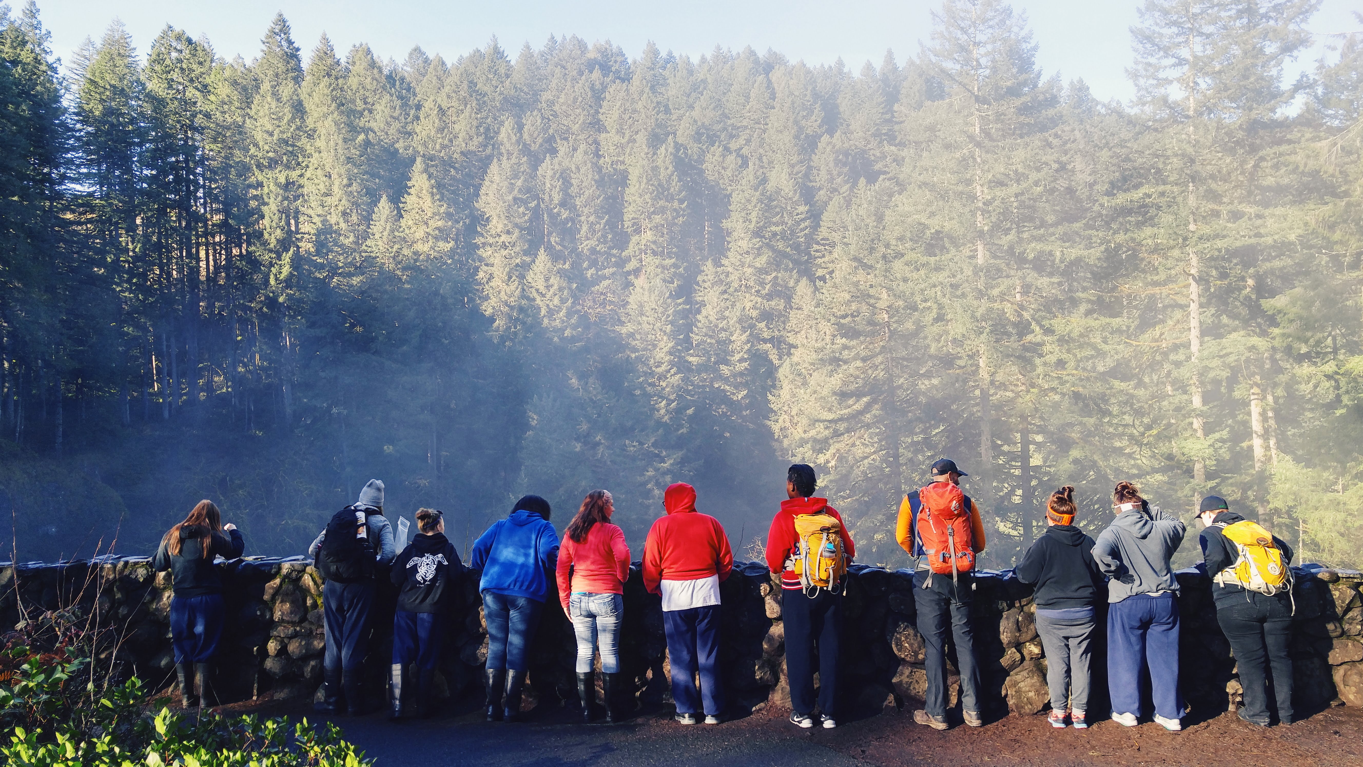 The group thoroughly enjoyed the views of the falls (and enjoyed walking under them even more!)