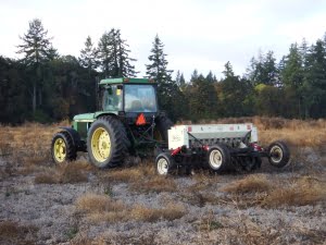 Tractor and no-till drill at Herbert Farm and Natural Area